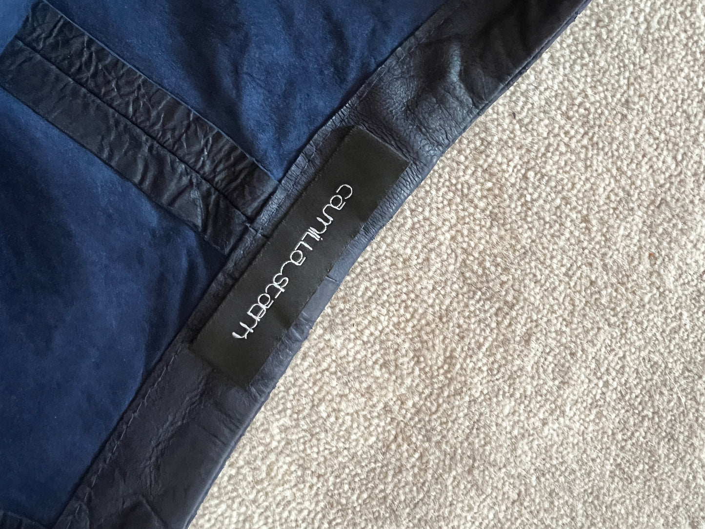 STÆRK ARCHIVE |
LA MAÎTRESSE LEATHER DRAWSTRING PANTS / BLUE / LIMITED EDITION