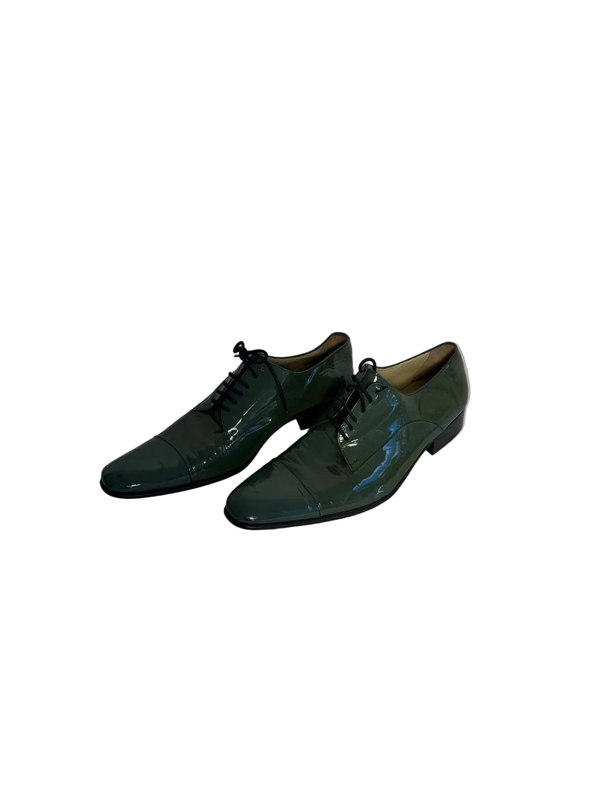 STÆRK ARCHIVE | THE PATENT LEATHER OXFORD SHOES / CELESTE GREEN