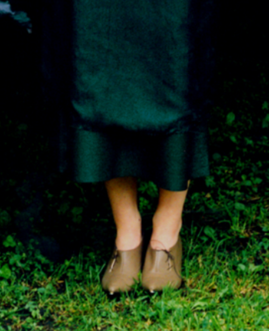 STÆRK ARCHIVE |
PICK UP MY PIECES SIDE LACE-UP STILETTO / DARK AQUA & WHITE