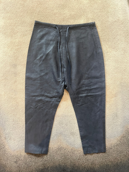LA MAÎTRESSE LEATHER DRAWSTRING PANTS / BLUE / LIMITED EDITION