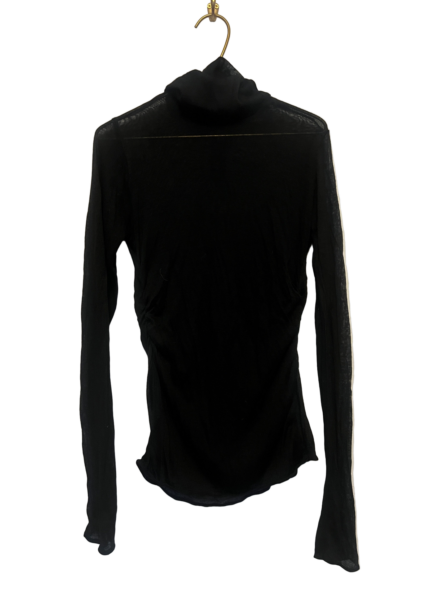LA MAÎTRESSE FINE KNIT BUTTON ROLL NECK TOP / BLACK / LIMITED EDITION