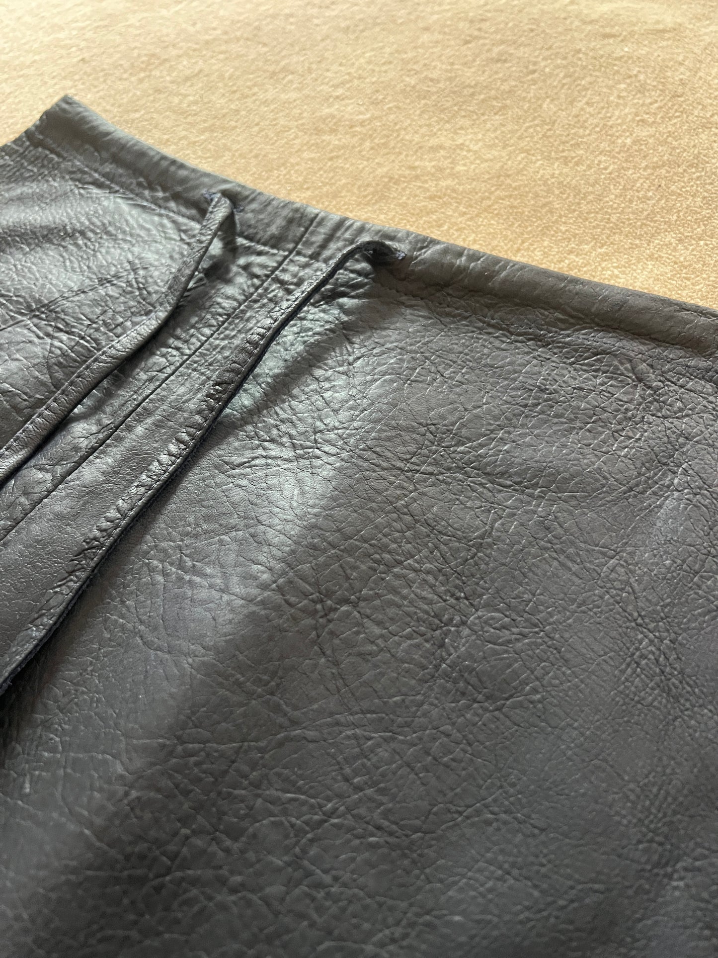 LA MAÎTRESSE LEATHER DRAWSTRING PANTS / BLUE / LIMITED EDITION