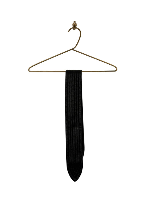 VINTAGE CURATION | QUILT ROW LEATHER BELT / BLACK