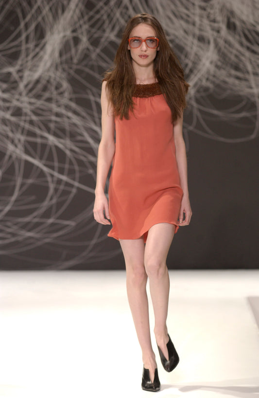 STÆRK ARCHIVE | THE WILD SWANS ARMOR DÉCOLLETAGE DRESS / CORAL