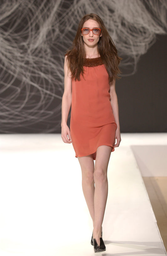 STÆRK ARCHIVE | THE WILD SWANS ARMOR DÉCOLLETAGE DRESS / CORAL