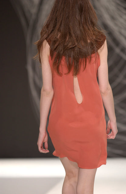 STÆRK ARCHIVE | THE WILD SWANS ARMOR DÉCOLLETAGE DRESS / CORAL