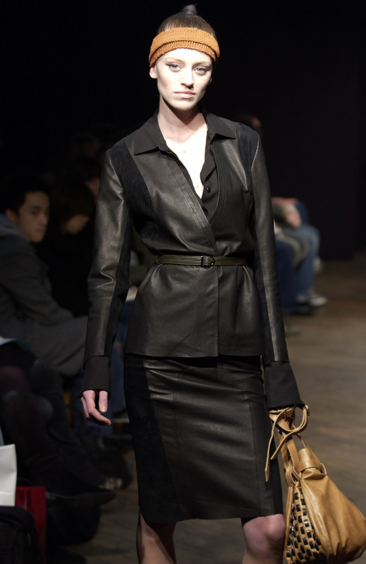 STÆRK ARCHIVE | 
THE CAVALIÉR DRAPE BACK JACKET / BLACK LEATHER / LIMITED EDITION