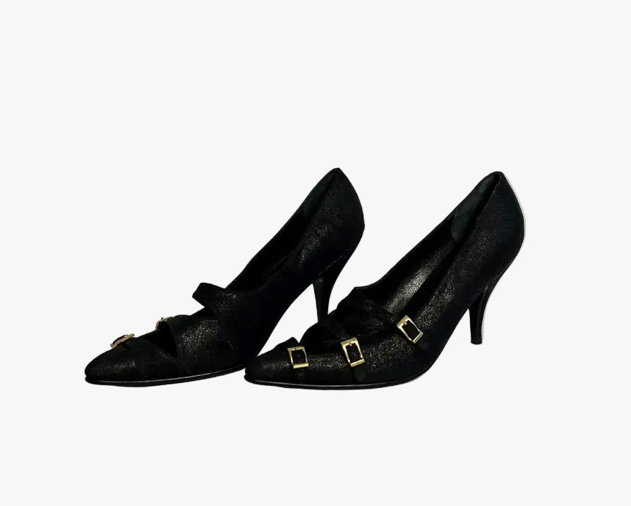 STÆRK ARCHIVE | THE DANCER BUCKLE PUMP / SHIMMER BLACK