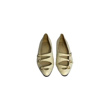 STÆRK ARCHIVE | WALK WITH ME BUCKLE BALLERINA / BUTTER & WHITE