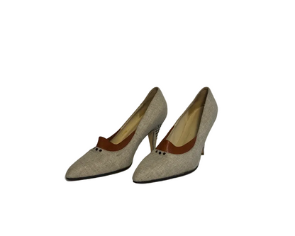 STÆRK ARCHIVE | THE STORYTELLER BLIXEN PUMP / CANVAS & LEATHER