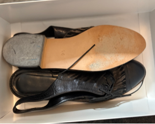 STÆRK ARCHIVE | THE STORYTELLER SLINGBACK LACE-UP MULES / BLACK W/ GREY