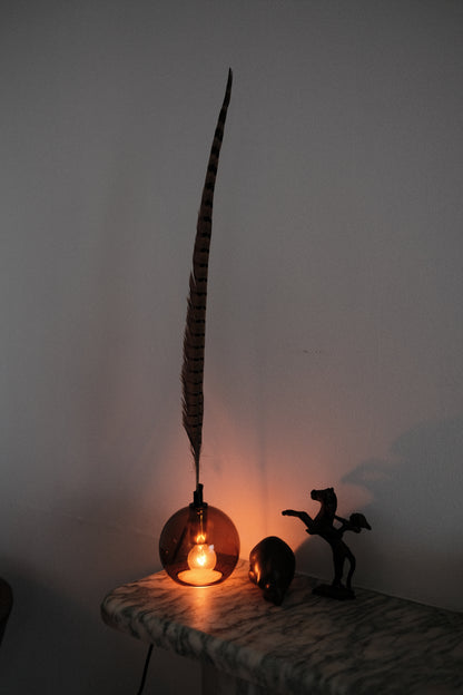 STÆRK ARCHIVE | THE SMOKY FEATHER TABLE LAMP / SHOWROOM SAMPLE / DARK AMBER COLOR