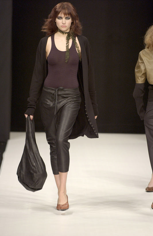STÆRK ARCHIVE | 
LA MAÎTRESSE LEATHER DRAWSTRING PANTS / BLUE / LIMITED EDITION